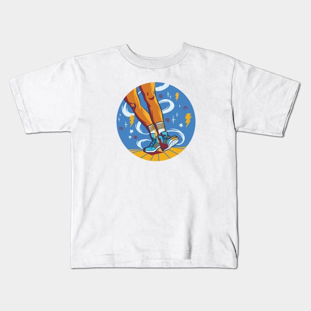 Retro Colorful Dancing Shoes Drawing Kids T-Shirt by SLAG_Creative